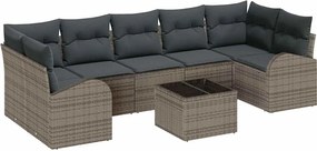 vidaXL Kerti Kanapé Szett Szürke 55 x 55 x 37 cm polirattan