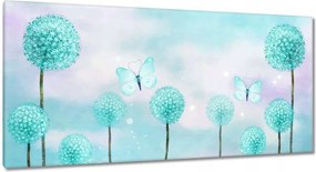 Vászonkép 115x55 Pillangók Türkiz világ