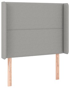 világosszürke szövet LED-es fejtámla 83x16x118/128 cm