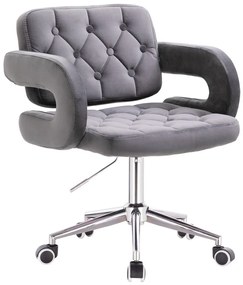 HR8403K Grafit modern velúr szék krómozott lábbal