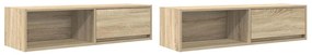 2 db sonoma tölgy színű szerelt fa TV-szekrény 100x31x25,5cm
