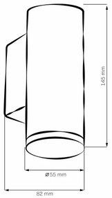 Fürdőszobai fali spotlámpa TURYN 1xGU10/10W/230V IP44 fekete