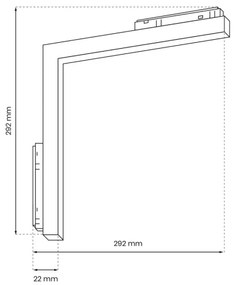 LED Lámpa sínrendszerhez MAGNETIC TRACK L-DOWN LED/24W/48V 4000K fekete
