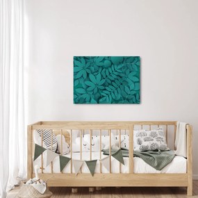 Kép - Türkiz levelek (70x50 cm)