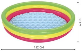 Inflatable rainbow pool 152cm Bestway 51103