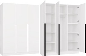 Aldabra SENSO 3D gardróbszekrény 150x56.5x200 cm, fehér-fekete