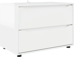 vidaXL Tárolószekrény Magas Fényű Fehér 80 x 48 x 57 cm Faanyag