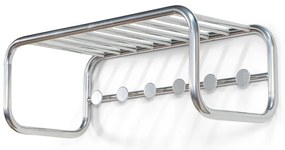 Ezüstszínű fém fali fogas polccal Retro – Spinder Design