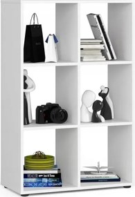 Könyvespolc Quad 6P fehér nyitott könyvesszekrény Akd