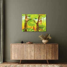 Kép - majmok (üvegen) (70x50 cm)