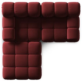 Piros bársony sarokkanapé Bellis – Micadoni Home