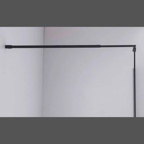 Stuxi Milano Black Walk-in zuhanyfal, 90x200 cm, 8 mm vastag vízlepergető biztonsági üveggel, 200 cm magas, fekete profillal és távtartóval