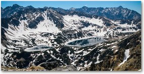 Fotó üvegkép Tó a Tátrában 140x70