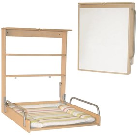 Natúr színű fali pelenkázó bükkfa dekorral Dschungelbaby – Roba