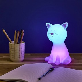 LED-es éjszakai világítás CATTY 19cm, fehér