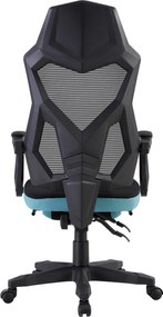 Irodai/gamer szék, fekete/neomint, teherbírás 150 kg, JORIK NEW