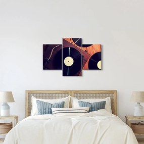 Gramofon lemezek képe (90x60 cm)