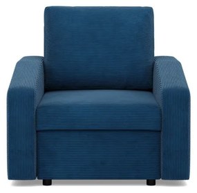 Zeus fotel, döntött kartámasz, kordbársony, hab töltet, kék