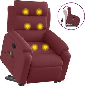vidaXL bordó szövet dönthető masszázs- és állófotel