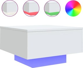 vidaXL fehér dohányzóasztal LED-lámpákkal 55 x 55 x 31 cm
