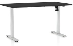 OfficeTech A állítható magasságú asztal, 140 x 80 cm, fehér alap, fekete