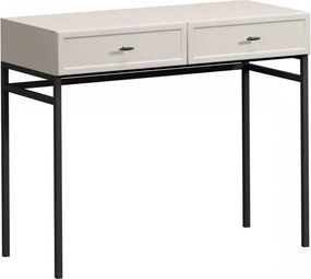 Lorini konzolasztal 100 cm fiókokkal - kasmír / fekete T-bar fogantyúk / fém váz