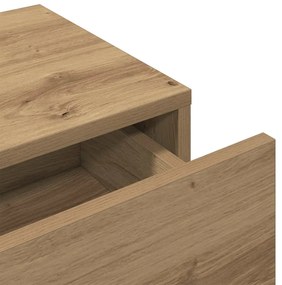 Falipolc fiókokkal artisian tölgy 80x33x17 cm műszaki fa