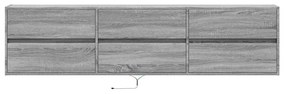 szürke sonoma színű fali TV-szekrény LED-del 180 x 31 x 45 cm
