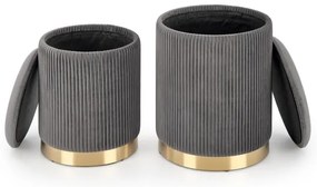 KÉSZLET 2x Taburet MONTY átm. 36/66 cm szürke/arany