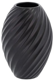 River fekete porcelán váza, magasság 16 cm - Morsø