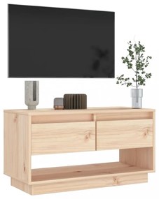 tömör fenyőfa TV-szekrény 74 x 34 x 40 cm
