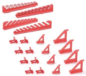 Kistenberg BINEER HOOKS tartókonzolok készlet panelek rögzítéséhez, piros, 20 db