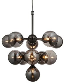 Endon 101147 - Kábelre függesztett csillár OSCAR 11xG9/18W/230V fekete/füstszínű