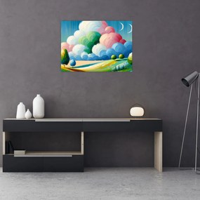Üveg kép - Tájkép felhővel (70x50 cm)