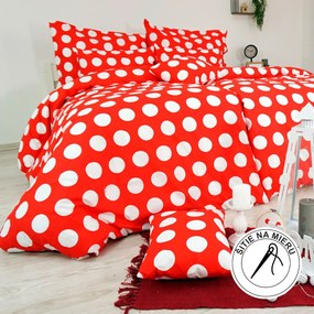 EMI Dots piros ágyneműhuzat: Standard egyszemélyes szett 1x (200x140) + 1x (90x70) cm