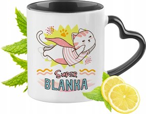 Fekete Bögre Szív Alakú Füllel Blanka számára Ideális Ajándék