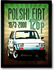 Kép Poszter Kisgyermek Klasszikus Lengyel Fiat 126P Retro Prl Autó Köhögés Pl