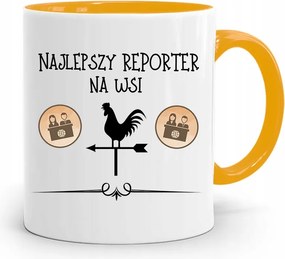 Sárga Bögre Ajándék Riporter Újságírónak fényképes nyomtatással