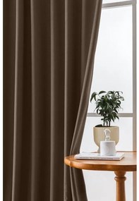 Barna sötétítő függöny VELVET 140x270 cm Felfüggesztés: Hullámos sínszalag