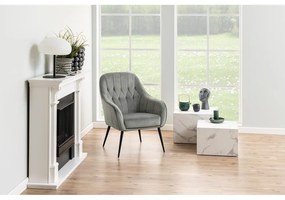 Fehér dohányzóasztal szett márvány dekorral, 2 db-os 58x58 cm Dice – Actona