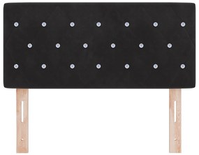 LED Fejvédő Kristálygombos Tufted Fekete 100 cm Bársony
