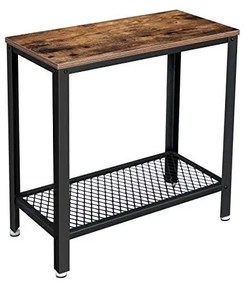 Rusztikus barna kis asztal 60 x 30 x 60 cm