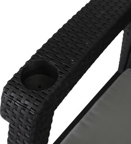 Kerti kanapé fekete színben, technorattan kivitelben FLINT