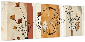 Kép - Vázák boltívekben (órával) (90x30 cm)