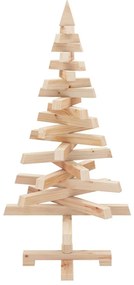 Karácsonyfák állvánnyal Természetes 90 cm Tömör fenyőfa