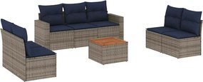 vidaXL 8 részes szürke polyrattan kerti ülőgarnitúra párnával