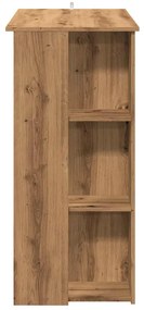 kézműves tölgy szerelt fa bárasztal polccal 102x50x103,5 cm