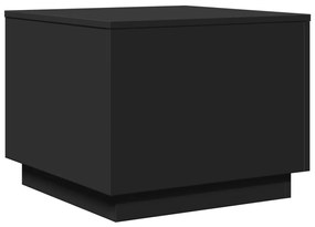 Fekete dohányzóasztal LED-lámpákkal 50 x 50 x 40 cm