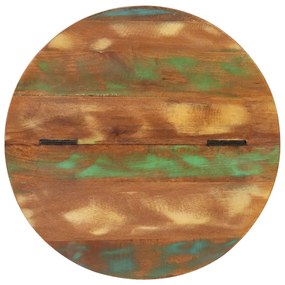 Fekete tömör újrahasznosított fa dohányzóasztal 50 x 39,5 cm