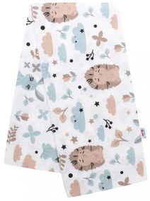 Flanel pelenka nyomtatott mintával New Baby fehér süni nyuszi